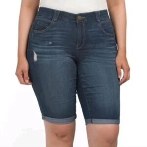 Democracy Absolution Bermuda Shorts 20W Blue Stretch Denim Shaping Slimming Nwt